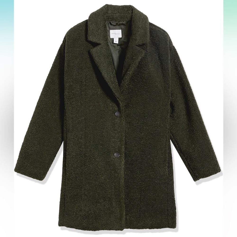 Teddy Bear Fleece Oversized-Fit Lapel Jacket NWOT